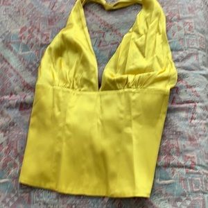 MARCIANO satin tie back halter top